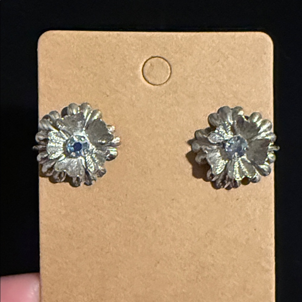 Floral Sterling Clip on Screw on Earrings